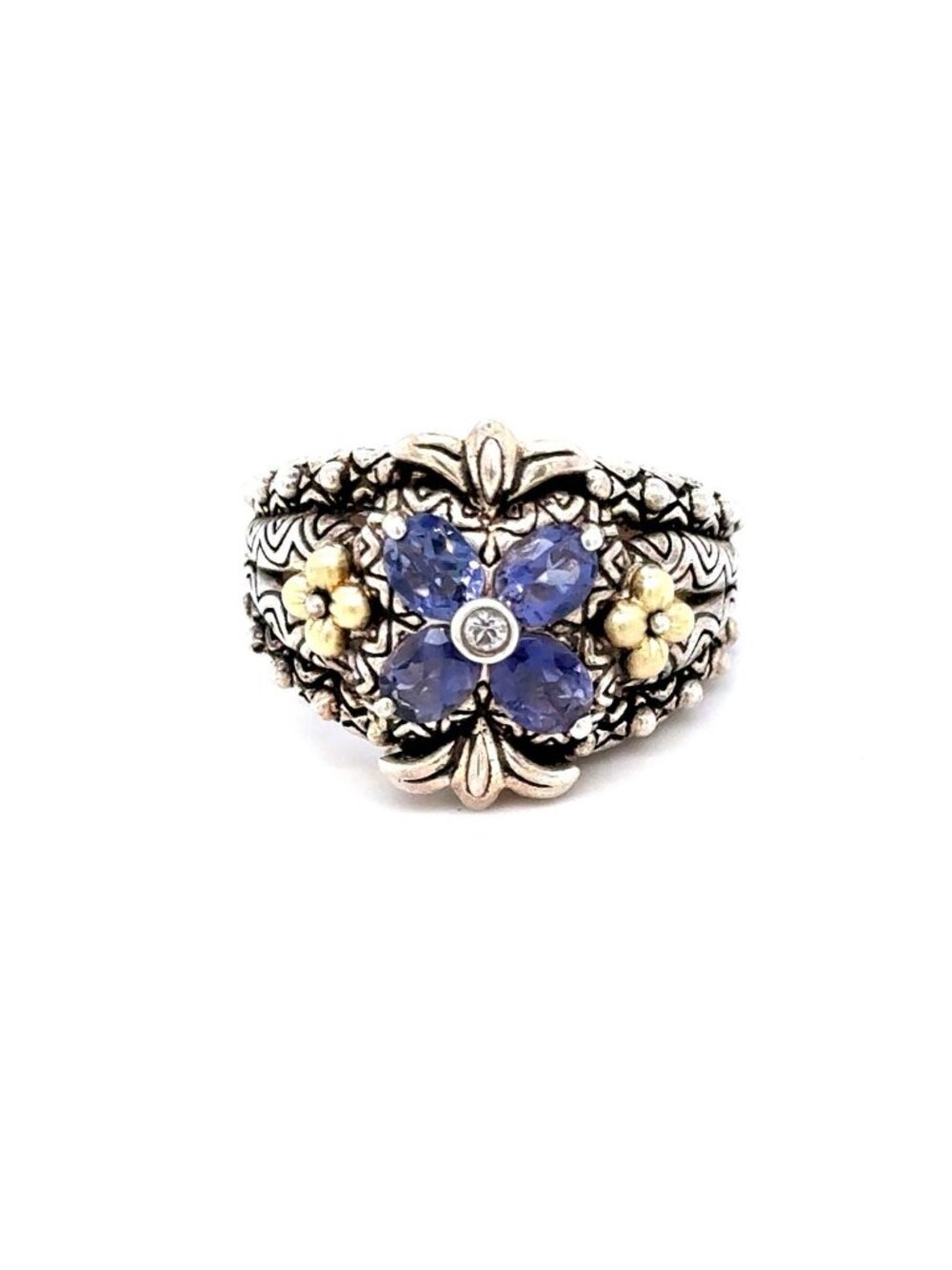 925/18K Barbara Bixby Amethyst‎ Flower Ring